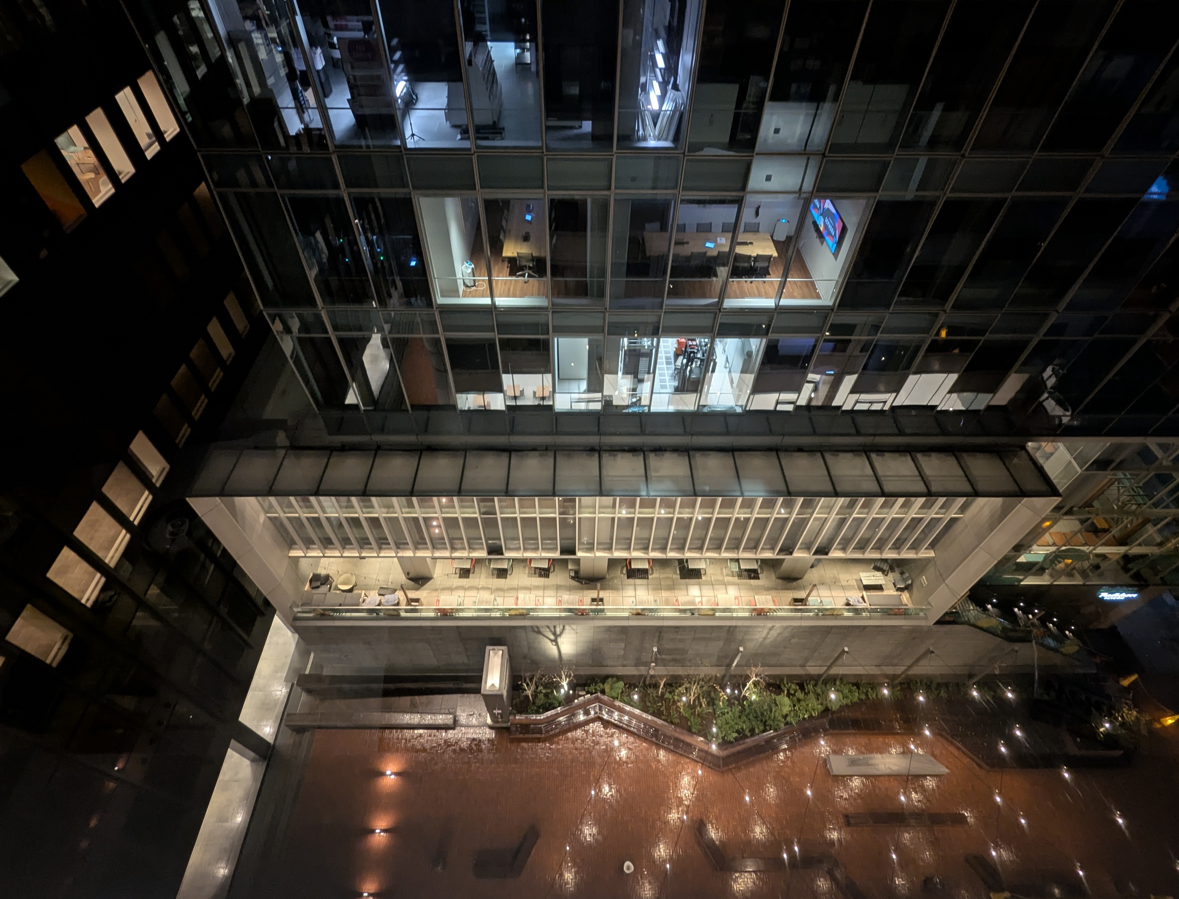 Looking out from Sentry HQ, Sephora's headquarters can also be seen.